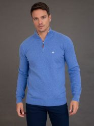 SIR RAYMOND TAILOR Sweter "Kate" w kolorze niebieskim rozmiar: XL. Niebieskie swetry nierozpinane Sir Raymond Tailor, xl, bez wzorów, z bawełny, bez kołnierzyka, bez ramiączek. Za 176.91 zł.
