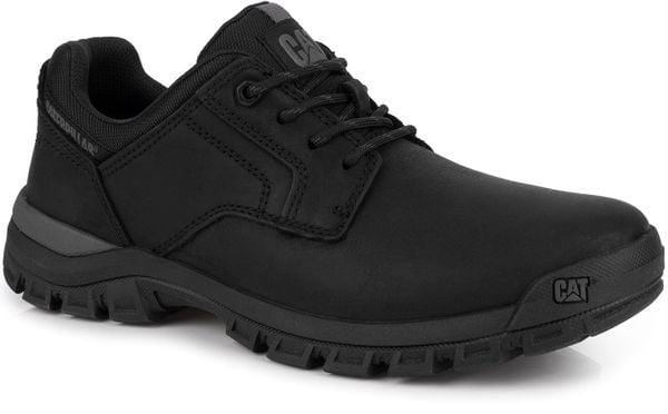 Męskie półbuty czarne skórzane CATERPILLAR CAT THRESHOLD LOW. Czarne eleganckie półbuty CATerpillar, bez wzorów, z nylonu, bez obcasa, bez zapięcia. Za 319.00 zł.