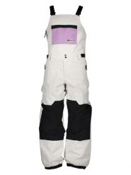 Quicksilver Spodnie narciarskie "Fly High Bib" w kolorze kremowo-czarno-fioletowym rozmiar: M. Brązowe spodnie narciarskie i snowboardowe QUICKSILVER, m, bez wzorów, narciarskie. Za 414.33 zł.