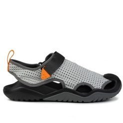 Sandały męskie Crocs SWIFTWATERPRM1 MESHDECKSANDAL. Brązowe sandały Crocs, bez zapięcia. W wyprzedaży za 249.00 zł.