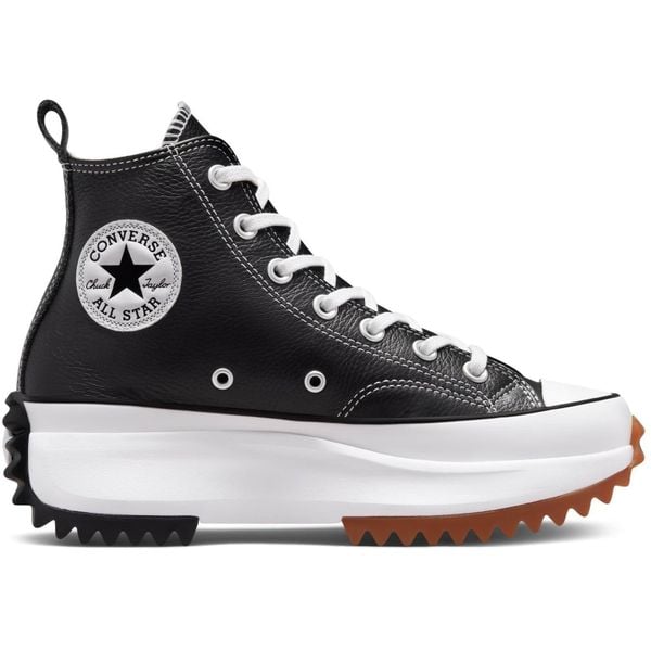 Buty sportowe Converse Run Star Hike Platform Foundational Leather. Czarne buty do biegania Converse, bez wzorów, ze skóry, bez zapięcia, na fitness i siłownię. W wyprzedaży za 432.00 zł.