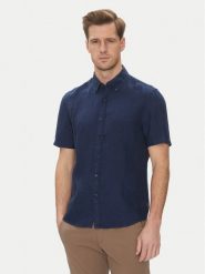 Michael Kors Koszula CS1400I4YT Granatowy Slim Fit. Niebieskie koszule Michael Kors, m, bez wzorów, ze lnu, bez kołnierzyka, bez ramiączek. Za 379.99 zł.