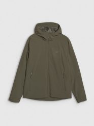 4F Kurtka przejściowa membrana 5000 męska - oliwkowa/khaki L. Brązowe kurtki 4F, l, bez wzorów, bez kaptura. W wyprzedaży za 249.99 zł.