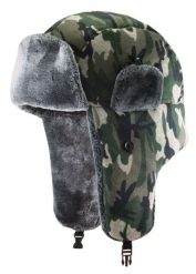 Gruba Czapka Zimowa - Uszatka - Pako Jeans - Zielone Moro. Zielone czapki zimowe Pako Jeans, bez wzorów, z jeansu. Za 59.00 zł.