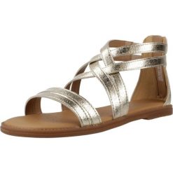 Sandały GEOX J SANDAL KARLY Złoty. Żółte sandały Geox, z syntetyku, bez zapięcia. Za 242.99 zł.