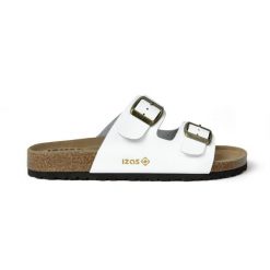 Sandały ergonomiczne DURTAL V2 ze skóry z podeszwą EVA i możliwością dopasowania. Białe sandały Izas, ze skóry, bez zapięcia. W wyprzedaży za 234.74 zł.