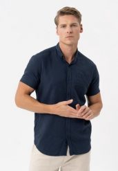 Koszula z lnem, Regular Fit, C-NIL. Koszule Volcano, na lato, m, bez wzorów, z materiału, bez kołnierzyka, bez ramiączek. Za 149.99 zł.