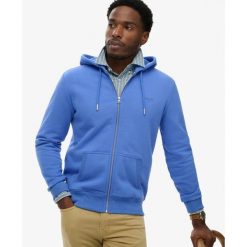 Bluza z kapturem i zamkiem błyskawicznym Superdry Essential. Niebieskie bluzy z kapturem Superdry, m, bez wzorów, z dresówki, z kapturem. Za 327.20 zł.