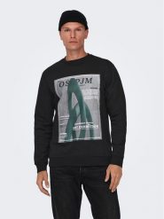 Only & Sons Bluza 22026379 Czarny Regular Fit. Czarne bluzy Only & Sons, m, bez wzorów, z bawełny, bez kaptura. Za 69.99 zł.