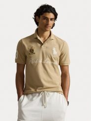 Polo Ralph Lauren Polo 710B20009003 Beżowy Regular Fit. Brązowe koszulki polo Polo Ralph Lauren, m, bez wzorów, z bawełny, bez kołnierzyka, bez ramiączek. Za 949.99 zł.