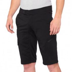 Szorty rowerowe męskie 100% Ridecamp Short. Czarne spodenki rowerowe 100%, m, bez wzorów, rowerowe. Za 202.99 zł.