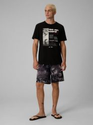 4F Spodenki plażowe boardshorty z filtrem UPF50+ męskie - czarne XL. Czarne szorty 4F, m, bez wzorów, ze skóry, wakacyjne. Za 129.99 zł.