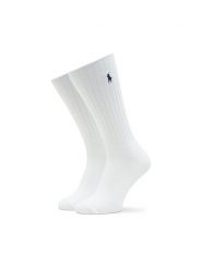 Polo Ralph Lauren Skarpety Wysokie Męskie 449876014003 Biały. Białe skarpety Polo Ralph Lauren, bez wzorów, z bawełny. Za 59.99 zł.