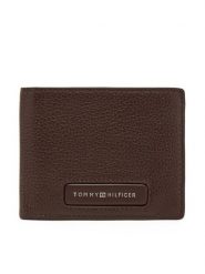 Tommy Hilfiger Duży Portfel Męski Th Monogram Mini Cc Wallet AM0AM13251 Brązowy. Brązowe portfele Tommy Hilfiger, bez wzorów, ze skóry. Za 139.99 zł.