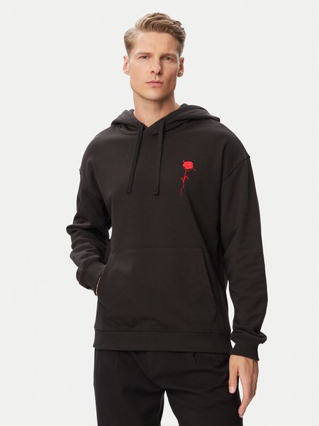 HUGO Bluza Diflow 50574451 Czarny Relaxed Fit. Czarne bluzy Hugo, m, bez wzorów, z bawełny, bez kaptura. Za 599.99 zł.