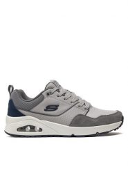Skechers Sneakersy Uno-Retro One 183020/GRY Szary. Szare buty sportowe casual Skechers, bez wzorów, ze skóry, bez zapięcia. Za 329.99 zł.