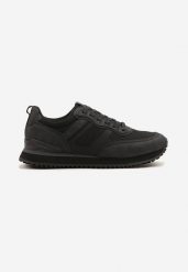 Czarne Buty Sportowe Sneakersy na Podeszwie z Tłoczeniami Elanoveia. Czarne buty sportowe casual Born2be, bez wzorów, z jeansu, bez zapięcia. W wyprzedaży za 151.99 zł.