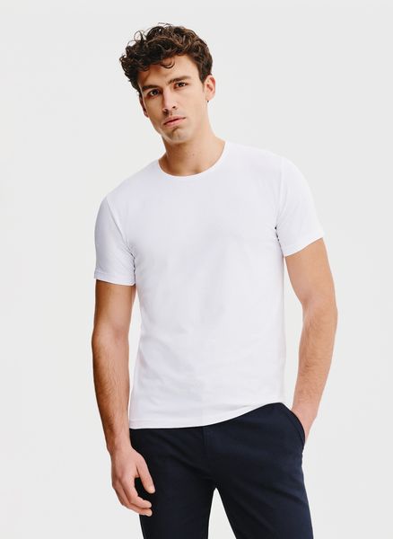 PAKO LORENTE – Biały gładki t-shirt męski. Białe t-shirty Pako Lorente, l, bez wzorów, z bawełny, bez kołnierzyka, bez ramiączek. Za 59.99 zł.