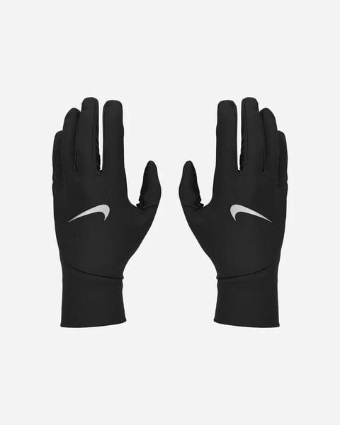 NIKE Rękawiczki do biegania męskie M Pacer Lightweight RG black/black/silver-L. Czarne rękawiczki Nike, bez wzorów, z materiału. Za 89.15 zł.