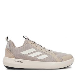 Trekkingi adidas. Brązowe buty trekkingowe Adidas, bez wzorów, bez zapięcia. Za 419.99 zł.
