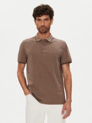 Michael Kors Polo CS550V85KS Brązowy Regular Fit. Brązowe koszulki polo sportowe Michael Kors, m, bez wzorów, z bawełny, bez kołnierzyka, bez ramiączek. Za 339.99 zł.