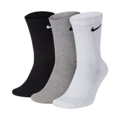 Amortyzowane Skarpety Do Butów Unisex Dla Dorosłych (zestaw 3 Sztuk). Czarne skarpety Nike, bez wzorów, z bawełny. Za 155.99 zł.