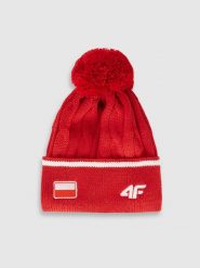 4F Czapka zimowa z wełną merino uniseks - czerwona S. Czerwone czapki zimowe 4F, bez wzorów, z wełny. Za 99.99 zł.