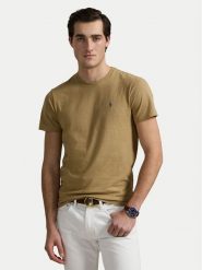 Polo Ralph Lauren T-Shirt 710671438429 Beżowy Custom Slim Fit. Brązowe koszulki polo Polo Ralph Lauren, l, bez wzorów, z bawełny, bez kołnierzyka, bez ramiączek. Za 339.99 zł.