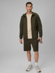 4F Spodenki dresowe męskie - khaki XL. Brązowe krótkie spodenki sportowe 4F, l, bez wzorów, z dresówki. Za 79.99 zł.