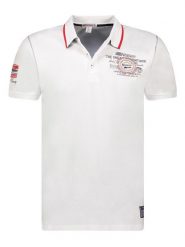 Geographical Norway Koszulka polo "Kilsvik" w kolorze białym rozmiar: XL. Białe koszulki polo sportowe Geographical Norway, xl, bez wzorów, z bawełny, bez kołnierzyka, bez ramiączek. Za 87.81 zł.