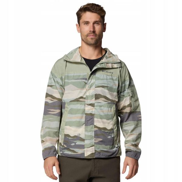 Męska Wiatrówka Challenger II Novelty. Zielone kurtki softshell Columbia, m, bez wzorów, z softshellu, bez kaptura. Za 396.99 zł.