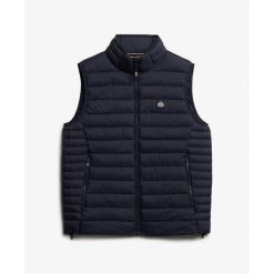 Kurtka puchowa bez rękawów Superdry Fuji Lite. Niebieskie kurtki Superdry, m, bez wzorów, z puchu, bez kaptura. Za 422.00 zł.