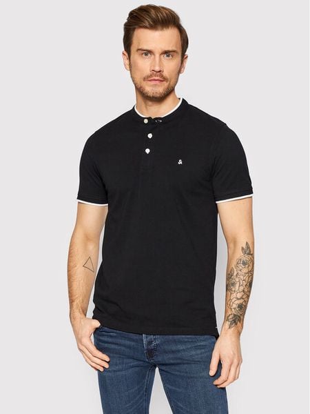 Jack & Jones Polo Paulos 12199711 Czarny Regular Fit. Czarne koszulki polo Jack & Jones, m, bez wzorów, z bawełny, bez kołnierzyka, bez ramiączek. Za 99.99 zł.