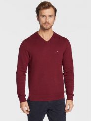 Tommy Hilfiger Sweter Pima MW0MW28047 Bordowy Regular Fit. Czerwone swetry rozpinane Tommy Hilfiger, m, bez wzorów, z bawełny, bez kołnierzyka, bez ramiączek. Za 559.99 zł.