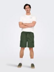 ONLY & SONS Szorty w kolorze zielonym rozmiar: XXL. Zielone szorty Only & Sons, xxl, bez wzorów, z bawełny. Za 57.06 zł.