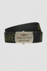 AERONAUTICA MILITARE Zielony męski pasek Herringbone Ribbon Bel. Zielone paski Aeronautica Militare, bez wzorów. W wyprzedaży za 279.99 zł.
