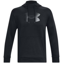 Bluza fitness męska Under Armour Fleece Big Logo HD. Czarne bluzy Under Armour, l, bez wzorów, z kapturem. Za 235.99 zł.