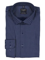 OLYMP Koszula "No 6" - Super Slim - w kolorze granatowym rozmiar: 42. Niebieskie koszule Olymp, bez wzorów, z bawełny, bez kołnierzyka, bez ramiączek. Za 123.95 zł.