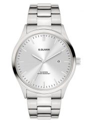 S.Oliver Zegarek kwarcowy w kolorze srebrnym rozmiar: onesize. Szare, analogowe zegarki S.Oliver, metalowe. Za 173.99 zł.