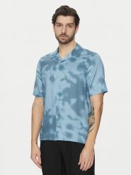 Calvin Klein Koszula K10K114190 Niebieski Regular Fit. Niebieskie koszule CALVIN KLEIN, l, bez wzorów, z lyocellu, bez kołnierzyka, bez ramiączek. Za 219.99 zł.
