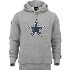 Bluza z kapturem Dallas Cowboys NFL. Szare bluzy New Era, m, bez wzorów, z kapturem. W wyprzedaży za 267.30 zł.