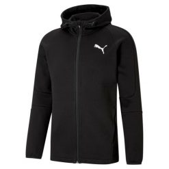 Bluza z kapturem zapinana na zamek błyskawiczny Puma Evostripe Core. Czarne bluzy Puma, m, bez wzorów, z bawełny, z kapturem. Za 318.50 zł.