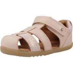 Sandały BOBUX ROAM Rose. Czerwone sandały BOBUX, ze skóry, bez zapięcia. Za 298.99 zł.