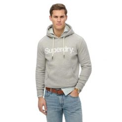 Bluza z kapturem Superdry Core Logo. Szare bluzy z kapturem Superdry, m, bez wzorów, z kapturem. Za 387.55 zł.