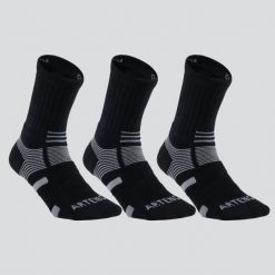 Skarpety sportowe tenis Artengo RS560 High 3 pary. Czarne skarpetki sportowe ARTENGO, bez wzorów, z bawełny. Za 49.99 zł.