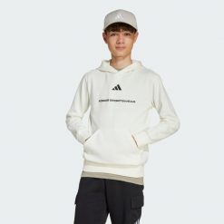 Bluza z kapturem adidas Slogan Fleece Hoodie. Białe bluzy z kapturem Adidas, bez wzorów, z kapturem. Za 179.00 zł.