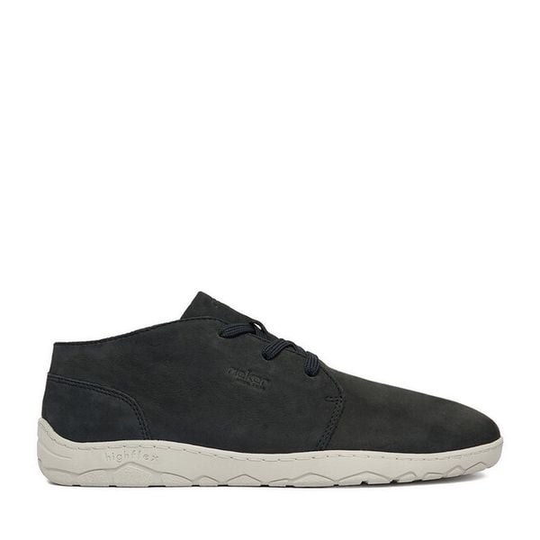 Półbuty Rieker. Niebieskie eleganckie półbuty Rieker, bez wzorów, bez obcasa, bez zapięcia. Za 389.99 zł.