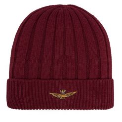 Czapka Aeronautica Militare. Czerwone czapki zimowe Aeronautica Militare, bez wzorów. Za 179.99 zł.