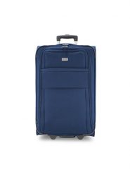 Semi Line Walizka duża T5601-9 Granatowy. Niebieskie walizki Semi-line, bez wzorów, z materiału, duże. Za 279.99 zł.