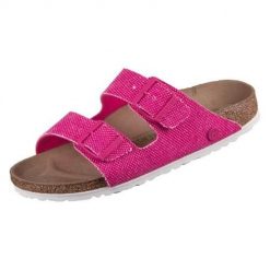 Klapki unisex Birkenstock Arizona Rivet. Czerwone klapki Birkenstock, z materiału. Za 643.00 zł.